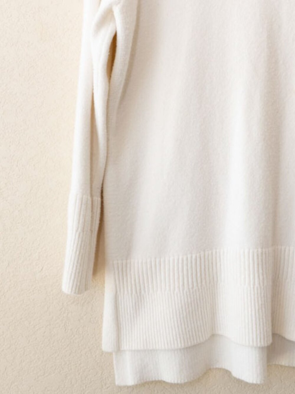 Anthropologie Moth Cream Tunic Sweater Womens M Soft Knit Longline Minimalist - Picture 6 of 13